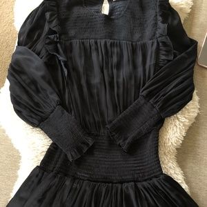 Ruffle Black Mini Dress